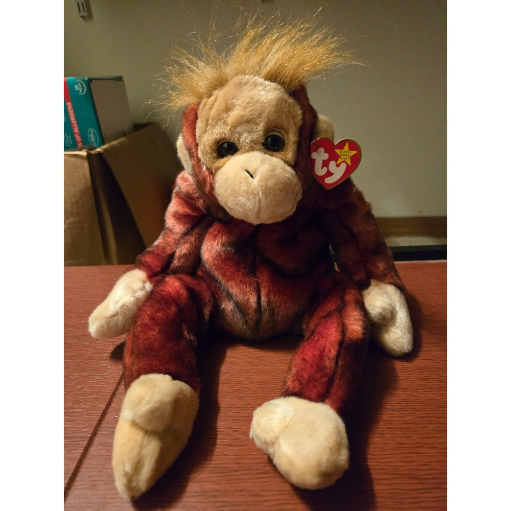 Ty Beanie Buddy Schweetheart Orangutan Red Brown Plush Stuffed Animal 1999